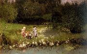 Emile Claus Picking Blossoms oil painting